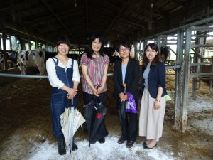 富山県内の農業女子メンバー金丸さん、青沼さんを事務局の久保室長と濵名さんが訪問しました！